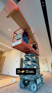 Installation @3mfilms DI-NOC DryWood architectural finish #3mendorsedinstaller #woodceiling #ceilingwrap